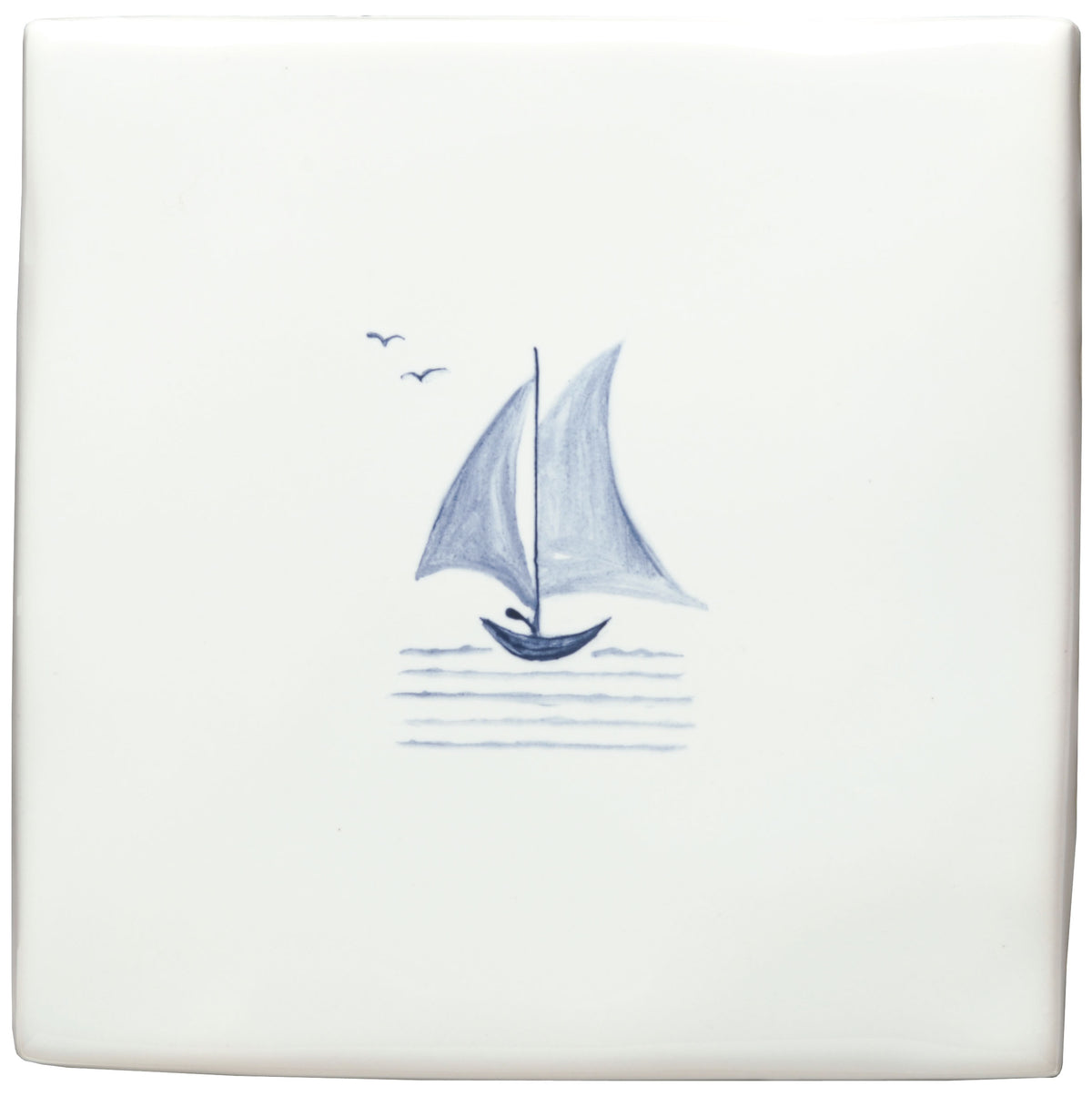 The Winchester Tile Collection Classic English Delft Hand Painted Boats-Jim Howard of Fowey Delft Boat-IM-0009074