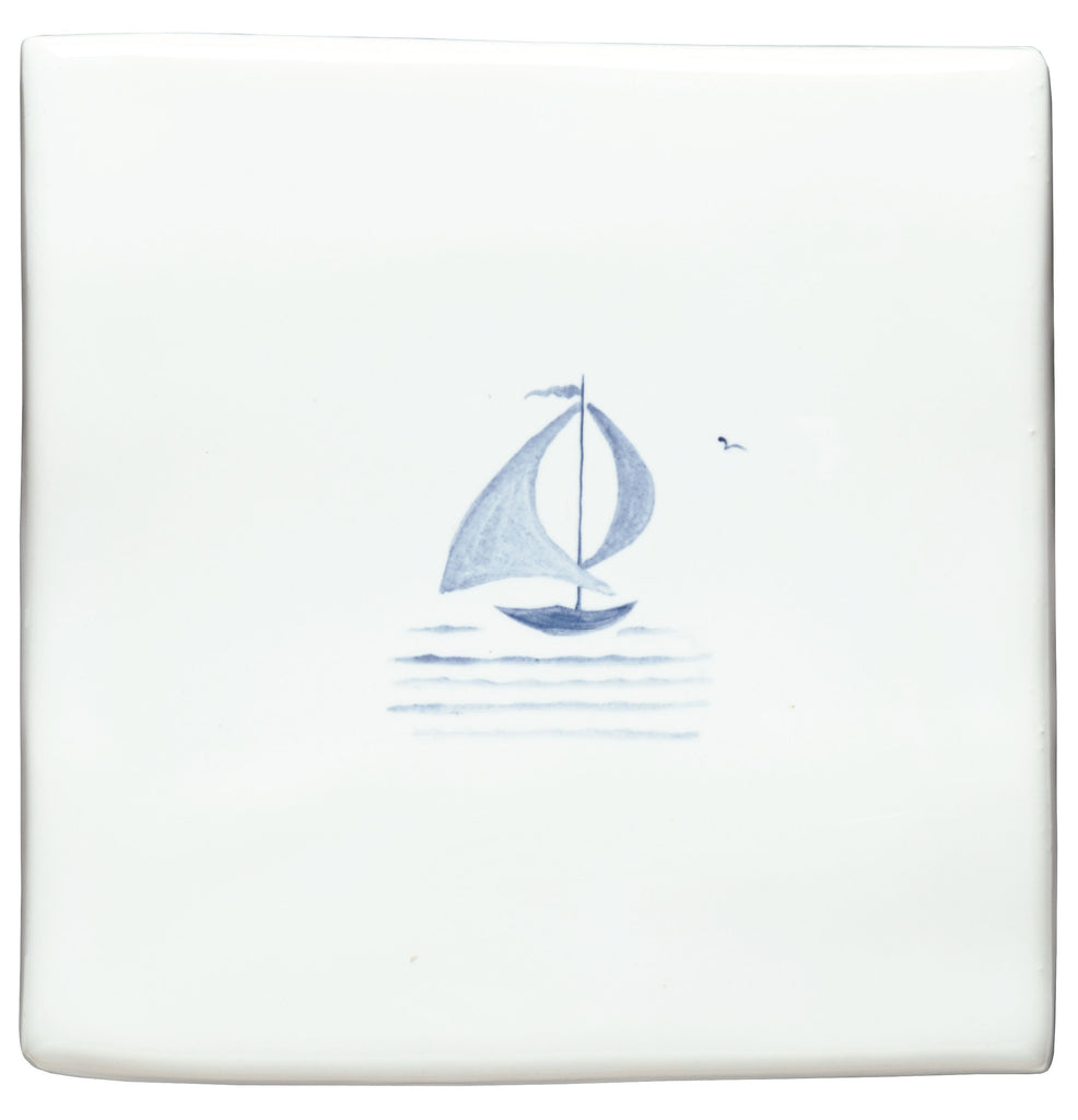 The Winchester Tile Collection Classic English Delft Hand Painted Boats-Thomas Basset of Rye Delft Boat-IM-0016044