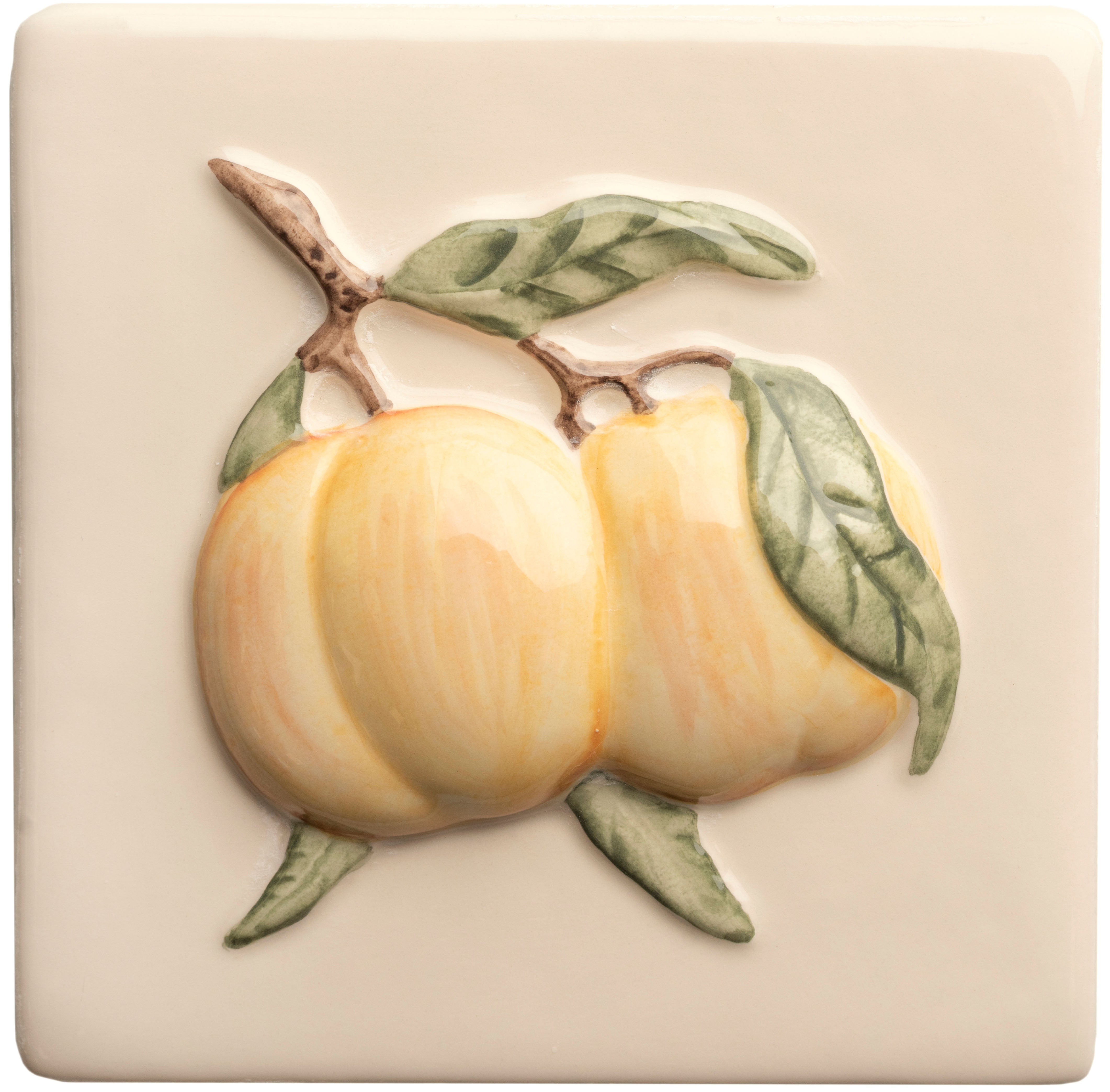 The Winchester Tile Collection Classic Summer Fruits Handpainted Tiles-Summer Fruits Apricot Handpainted Tile-IM-0029327