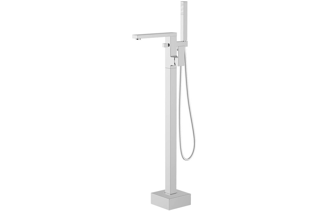 Thena Floor Standing Bath/Shower Mixer - Chrome-Bath Taps-CAPTA4164-
