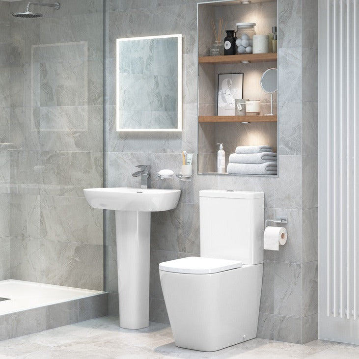 Tilly 600x400mm 1TH Basin & Full Pedestal-Basins-DIPBP1146-