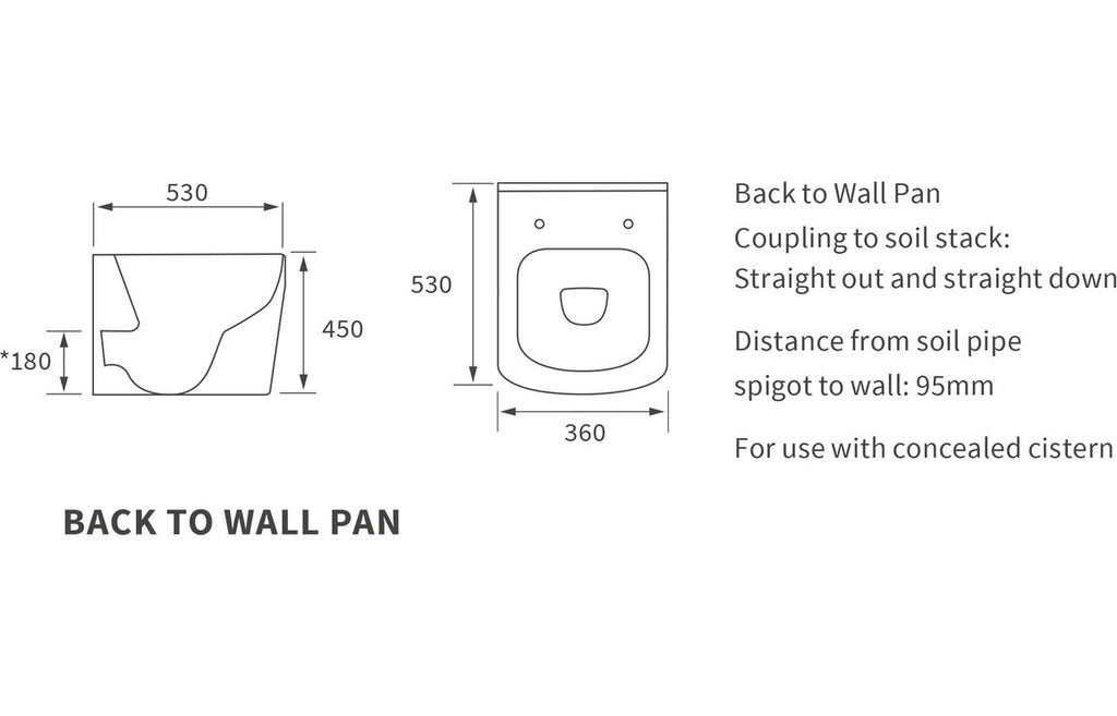 Tilly Rimless Back To Wall Comfort Height WC & Soft Close Seat-Toilets-DITP0174-