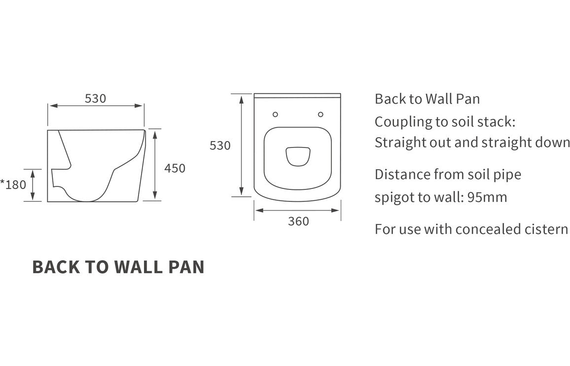 Tilly Rimless Back To Wall Comfort Height WC & Soft Close Seat-Toilets-DITP0174-