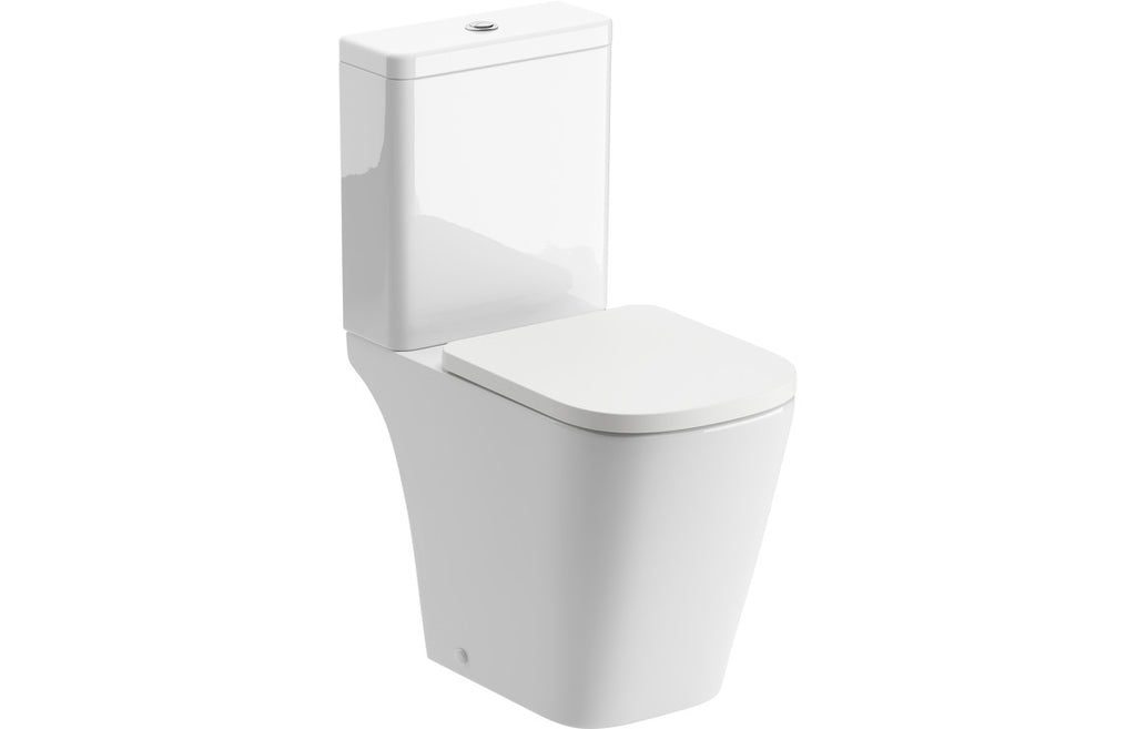 Tilly Rimless Close Coupled Open Back Comfort Height WC & Soft Close Seat-Toilets-DIPTB0298-