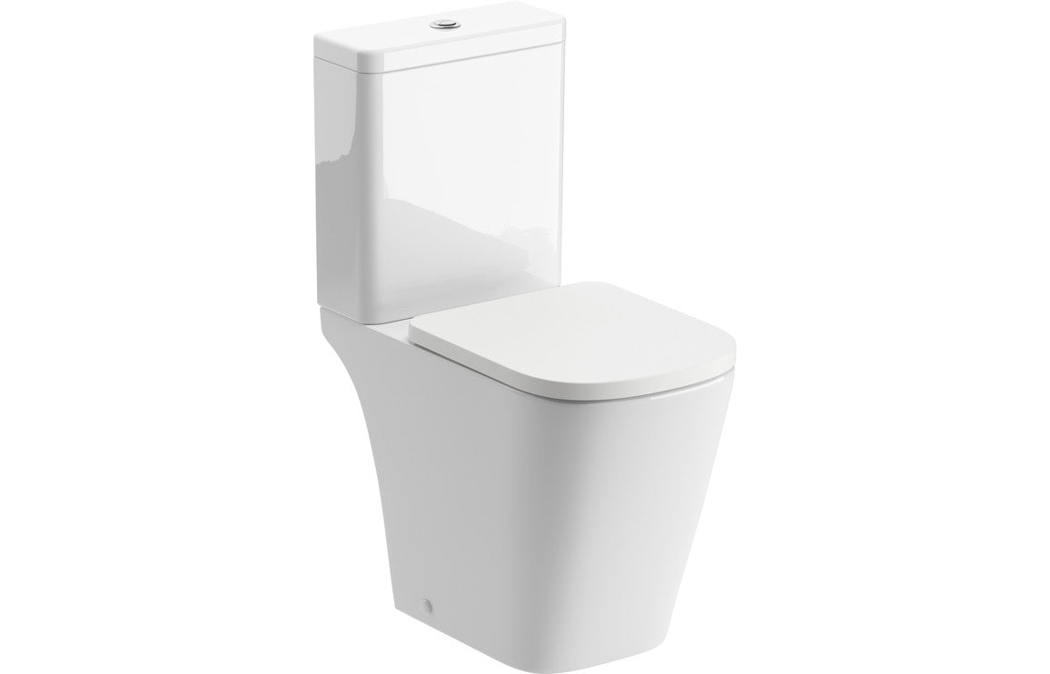 Tilly Rimless Close Coupled Open Back Comfort Height WC & Soft Close Seat-Toilets-DIPTB0298-