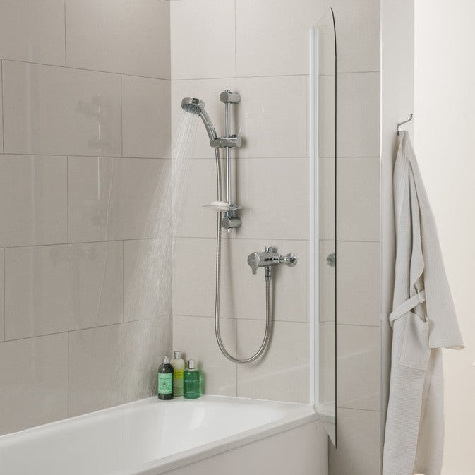 Triton Dene Sequential Thermostatic Mixer - Chrome-Shower Rail Kits-DICM0266-