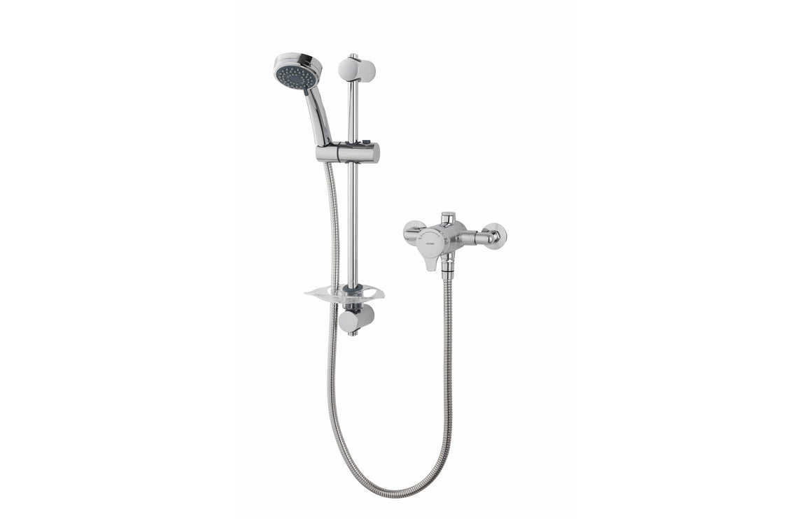 Triton Dene Sequential Thermostatic Mixer - Chrome-Shower Rail Kits-DICM0266-