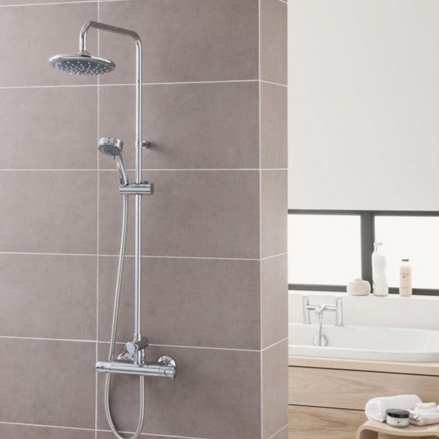 Triton Dene Thermostatic Bar Mixer Shower with Diverter - Chrome-Shower Rail Kits-DICM0262-