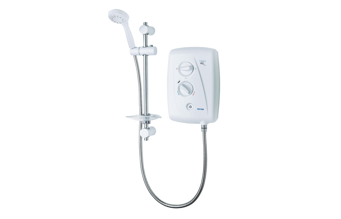 Triton T80ZFF Electric Shower - White/Chrome-Electric Showers-DICE0062-