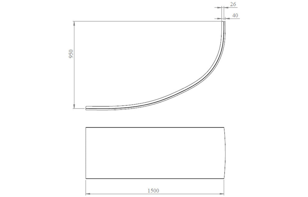 Trojan Orlando Offset Corner Bath 1500x1040mm-Baths-CAPAB0621-