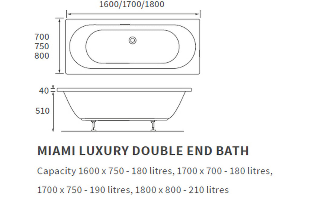 Trojjan Cascade Round Double Ended Bath 1700x700mm-Baths-CAPAB0581-