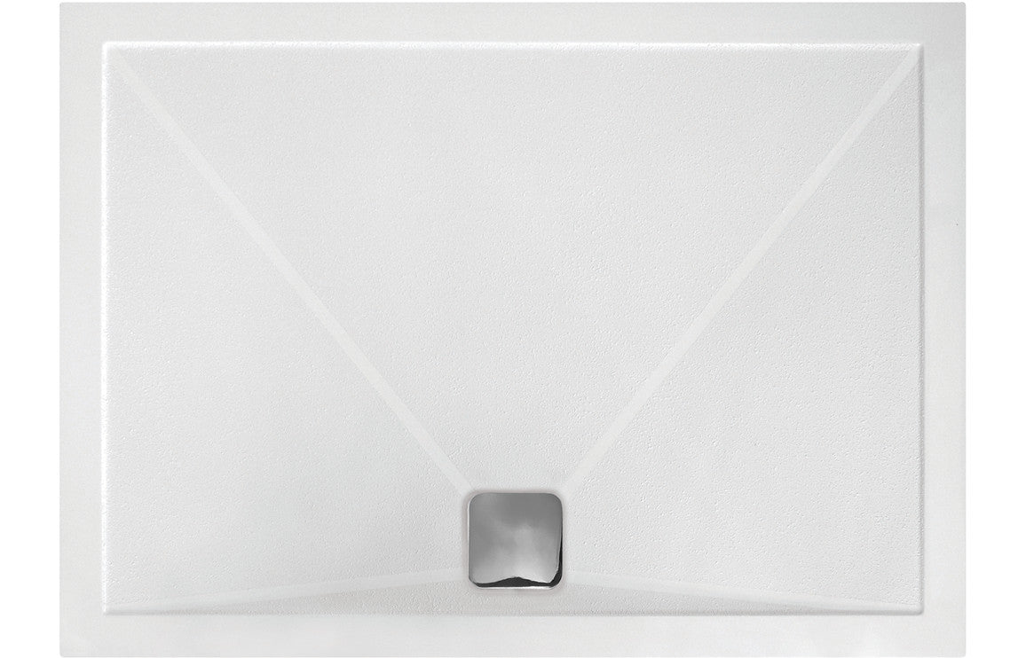 Ultra-Slim Rectangular Shower Tray & Waste-Shower Trays-DIETP1428-1000mm-800mm-