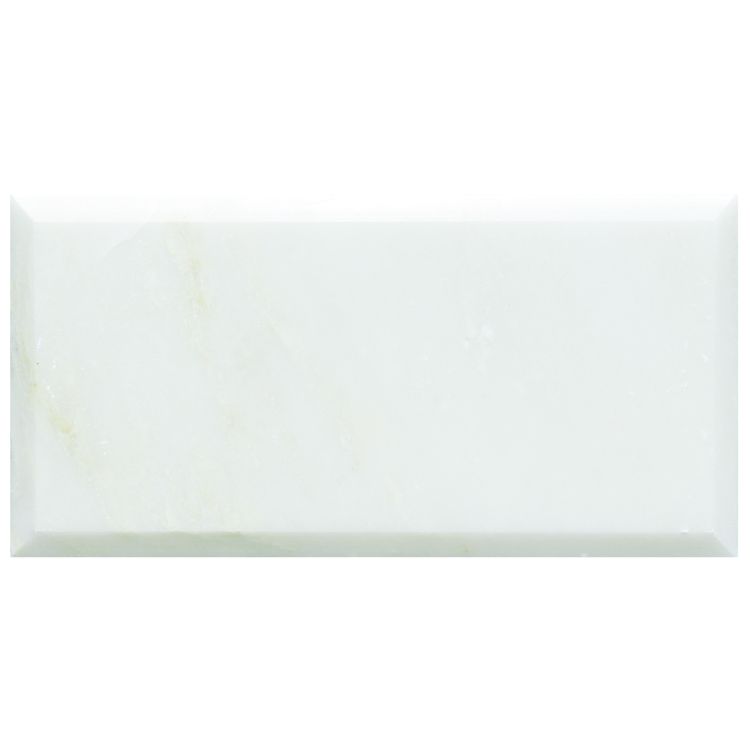 Original Style Earthworks Viano White Polished & Bevelled Marble Tile 10x20cm