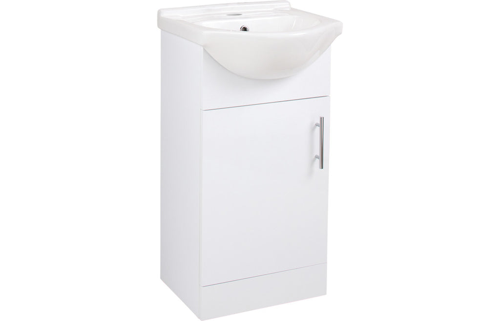 Vista Vanity Unit & Toilet Pack 450mm White Gloss-Toilets-DIFTP2558-
