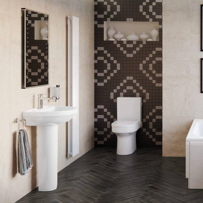 Vista Vanity Unit & Toilet Pack 450mm White Gloss-Toilets-DIFTP2558-