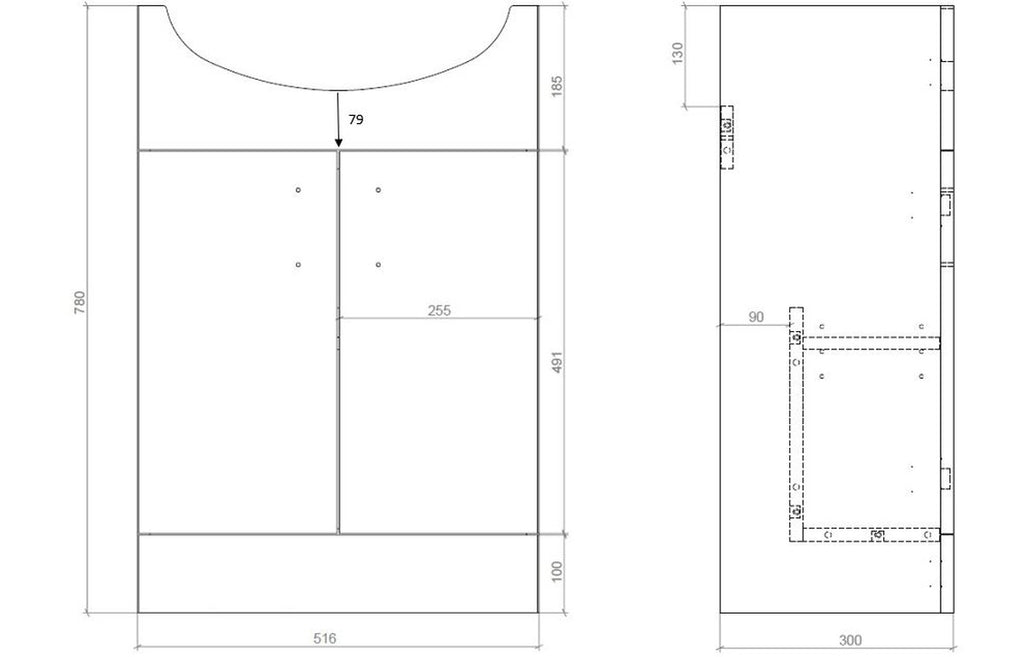 Vista Vanity Unit & Toilet Pack 550mm White Gloss-Toilets-DIFTP2560-