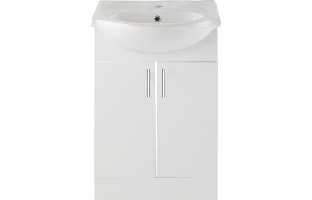 Vista Vanity Unit & Toilet Pack 650mm White Gloss-Toilets-DIFTP2562-