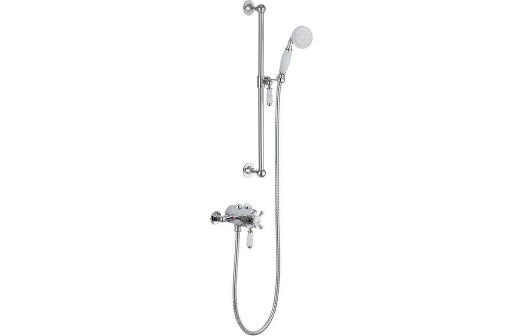 Warwick Traditional Shower Pack - Concentric Single Outlet Shower Valve & Riser Kit-Shower Sets-DICM0588-