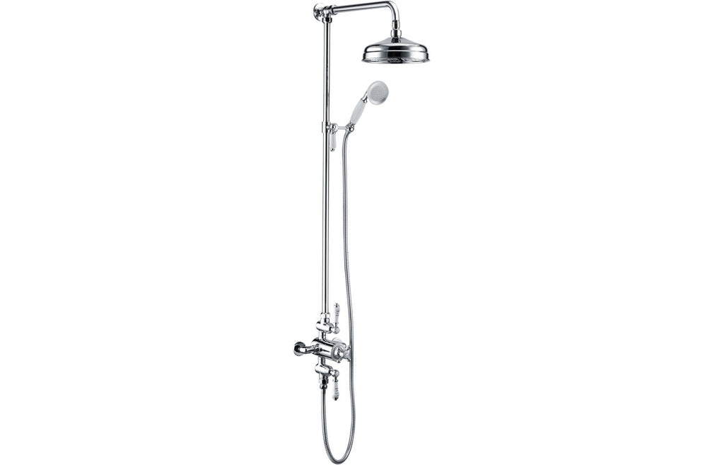 Warwick Traditional Shower Valve with Riser Kit & Overhead-Shower Sets-DICM0690-