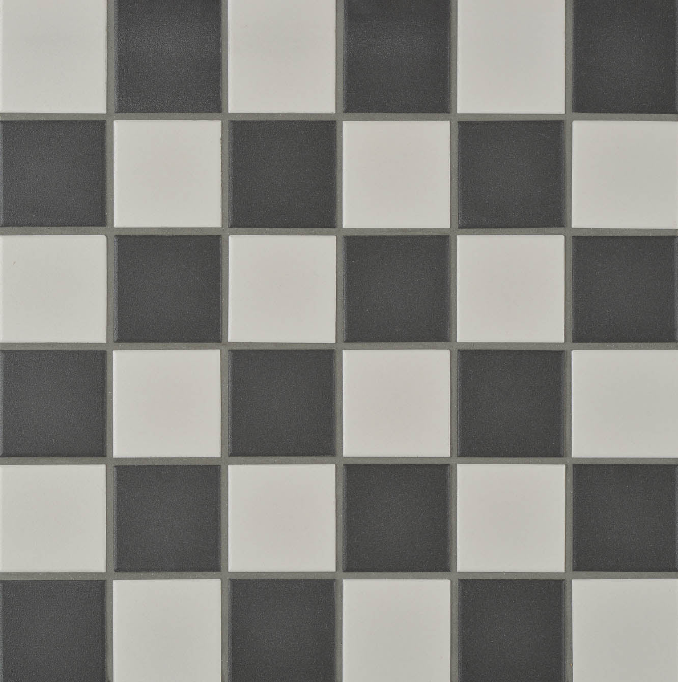 White & Black Checkered Square Mosaic Floor Tile 30x30cm-