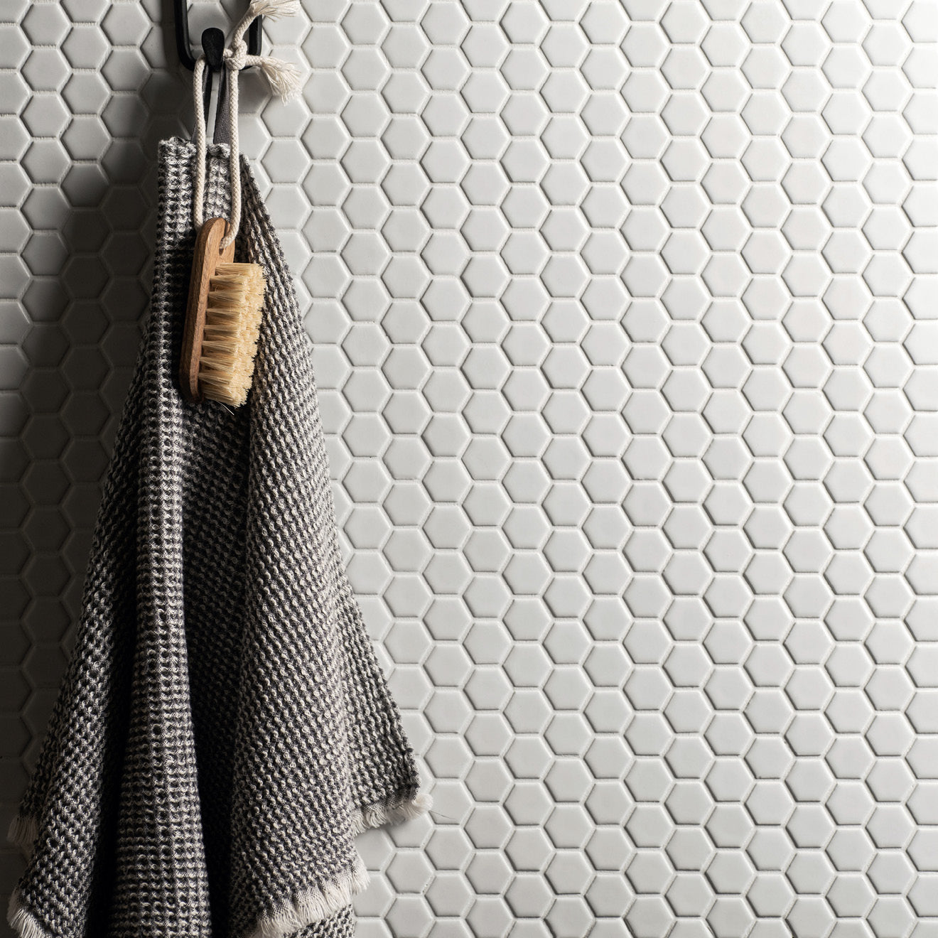 White Honeycomb Mini Hexagonal Mosaic Floor & Wall Tile 30x26cm-