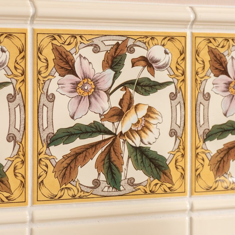 Original Style Artworks Windflower Single Tile on County White