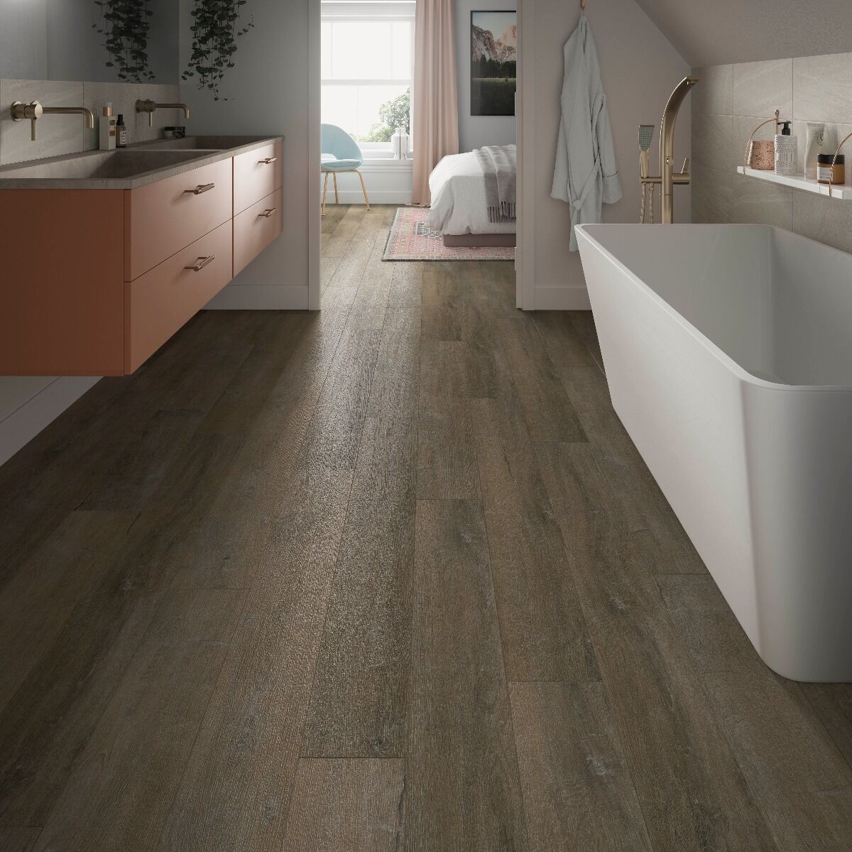 ClickLux Click-Fit Luxury Vinyl Tiles Antique Cedar 18x122cm-Verona-L10009