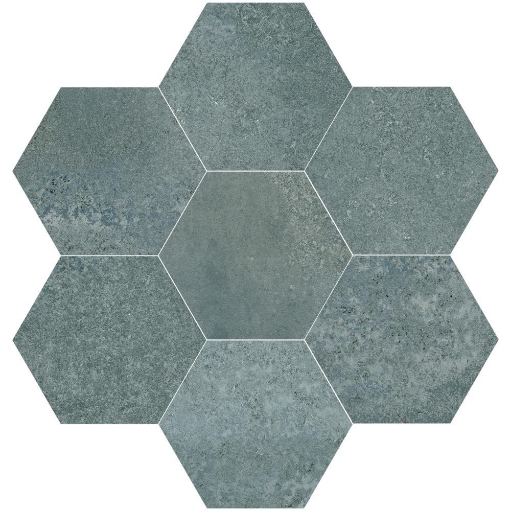 Dune Magnet Hexagon Petrol Wall & Floor Tile 15x17cm