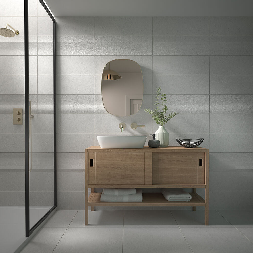 Kalksten Light Grey Ceramic Decor Wall Tile 25x75cm-Verona-P11070