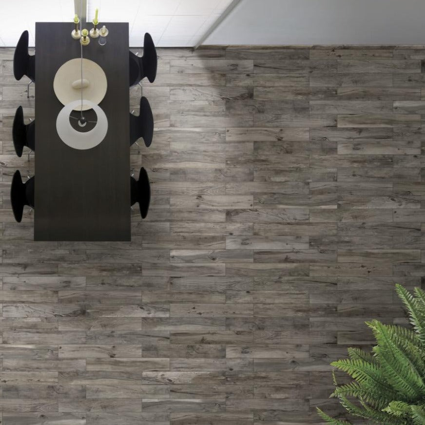 La Foresta Griege Wood Effect Porcelain Tile 15x100cm