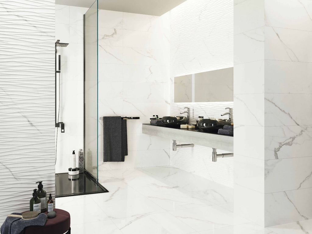 Serenity Gloss Vitrified Ceramic Marble Effect Floor Tile 60x60cm-Verona-P10700