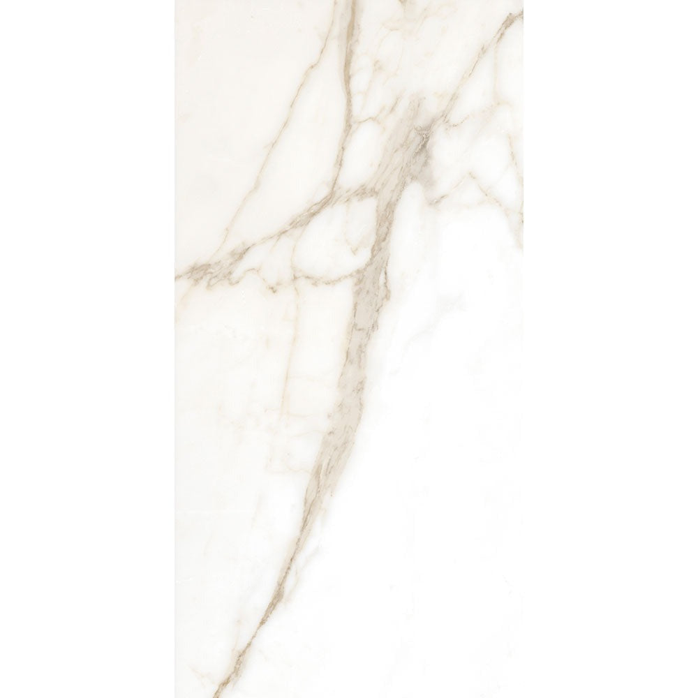 Tholos Gold Marble Effect Polished Porcelain Tile 60x120cm-Verona-P11608
