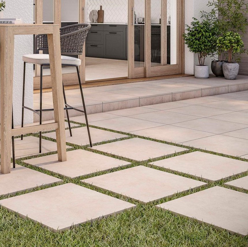 Corbett Beige Outdoor Porcelain Slab Tile 60x60cm