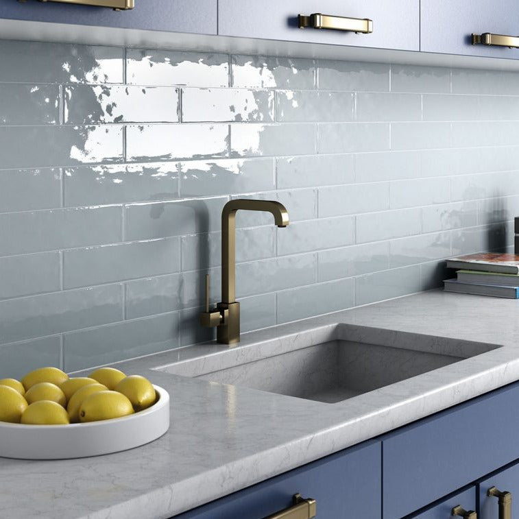 Cottage Blue Ash Ceramic Wall Tile 7.5x30cm