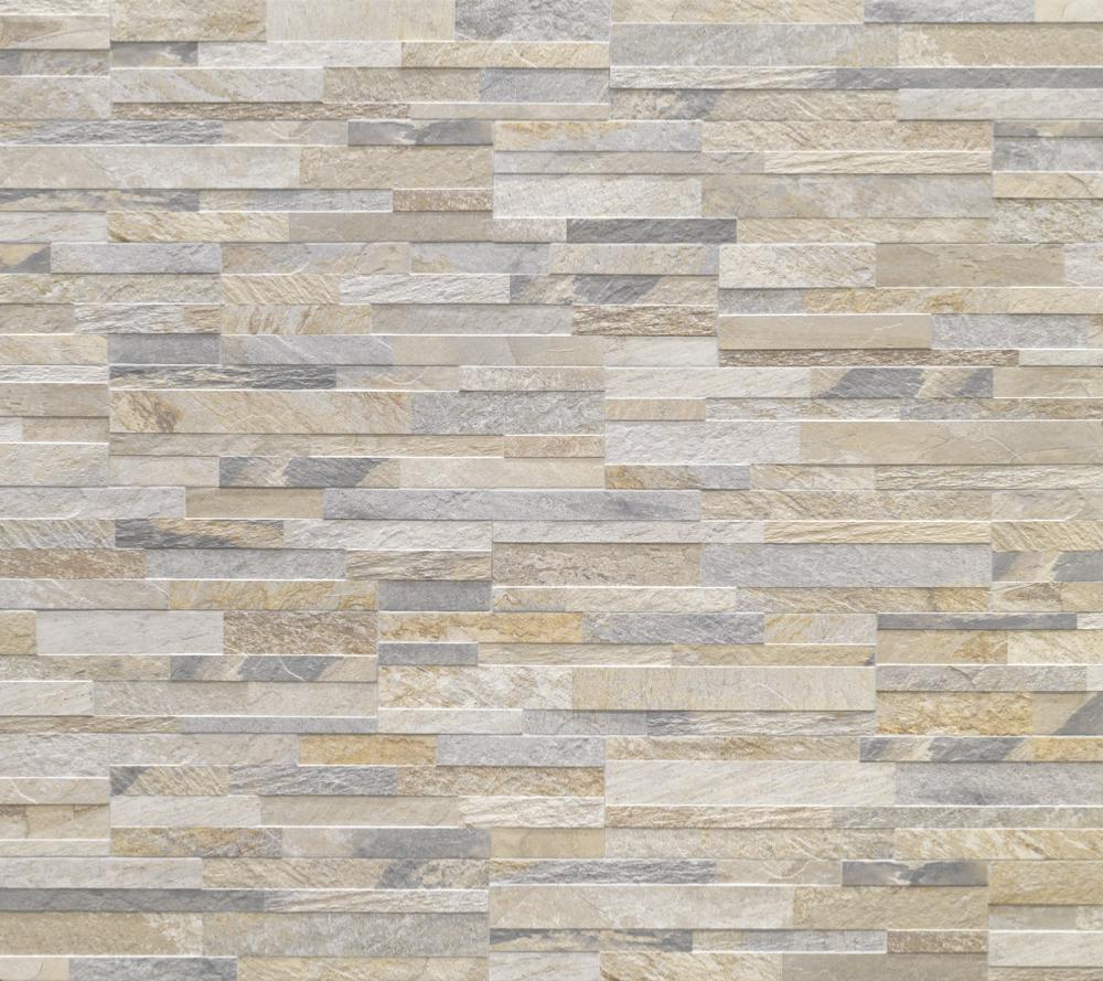 Cube Beige Splitface Effect Porcelain Cladding 15x61cm-Outdoor Wall Cladding