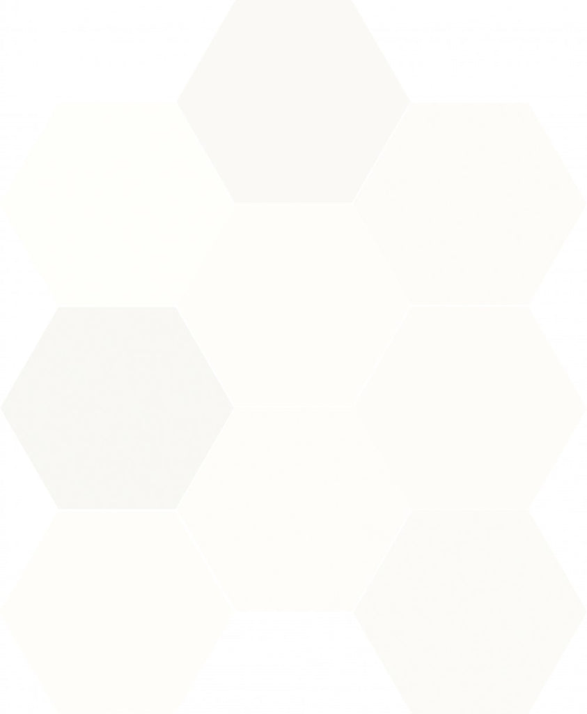 Dune Chicago Hexagon White Cotton Porcelain Tile 21.5x25cm