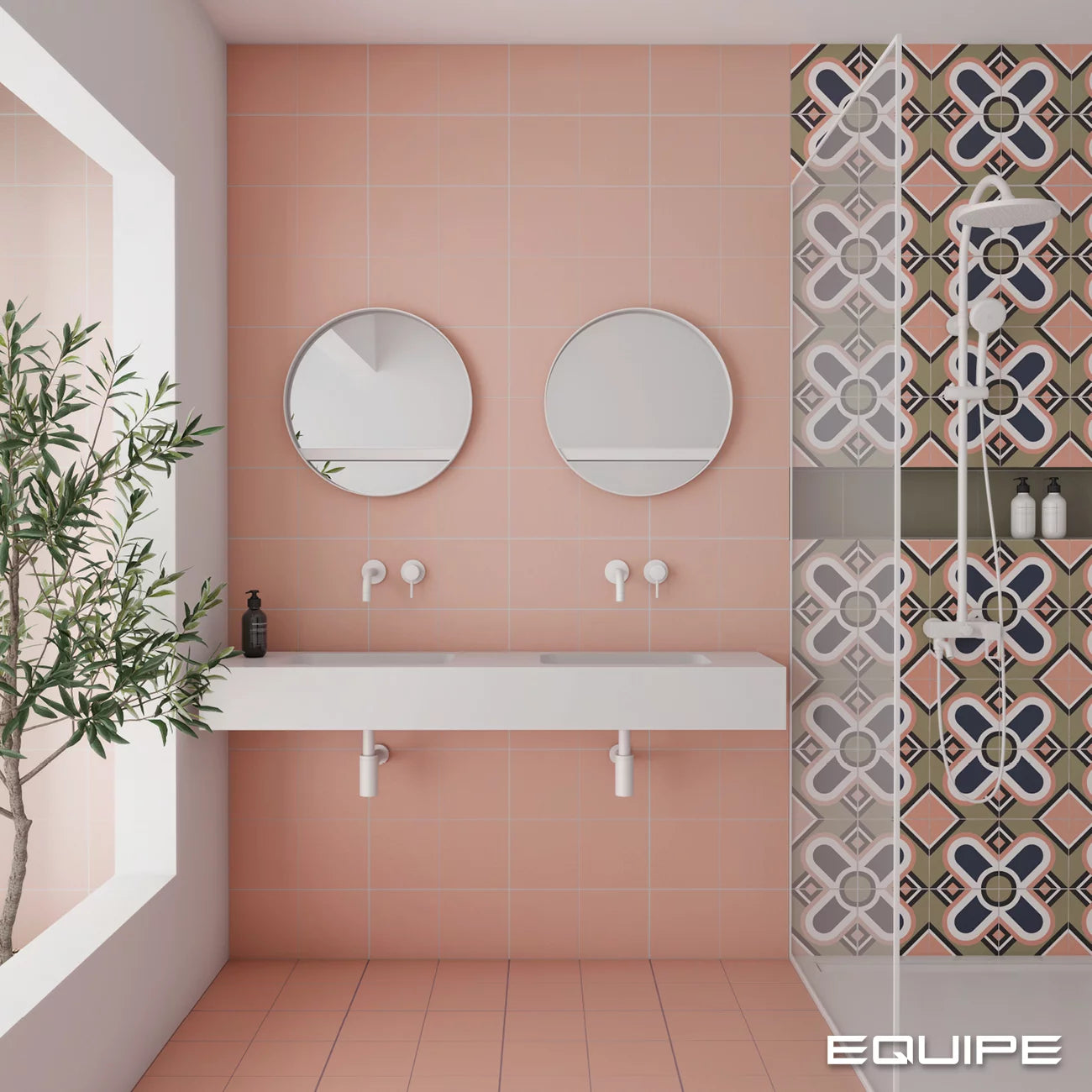 Equipe Bauhome Blume Cold Pattern Tile 20x20cm