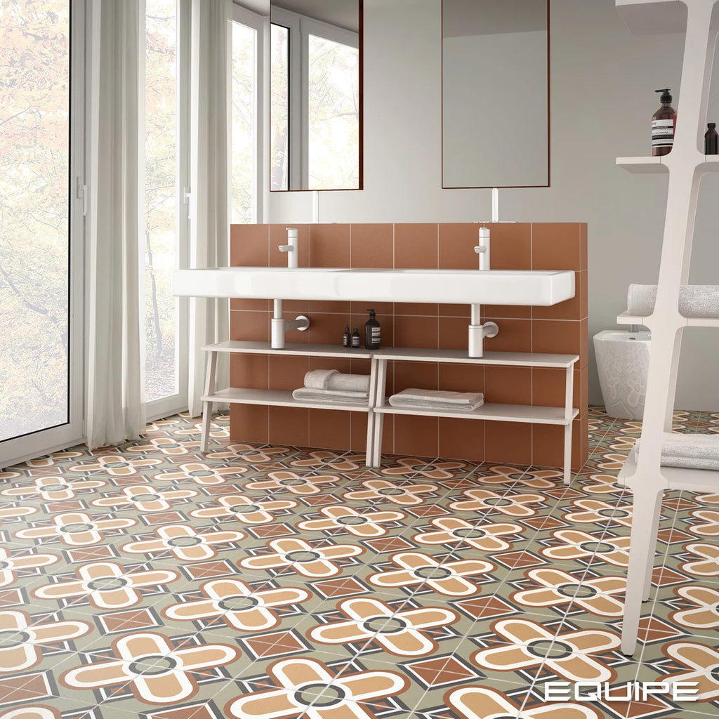 Equipe Bauhome Blume Warm Pattern Tile 20x20cm