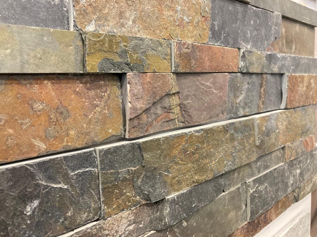 Splitface Multi Colour Natural Slate Cladding 10x36cm