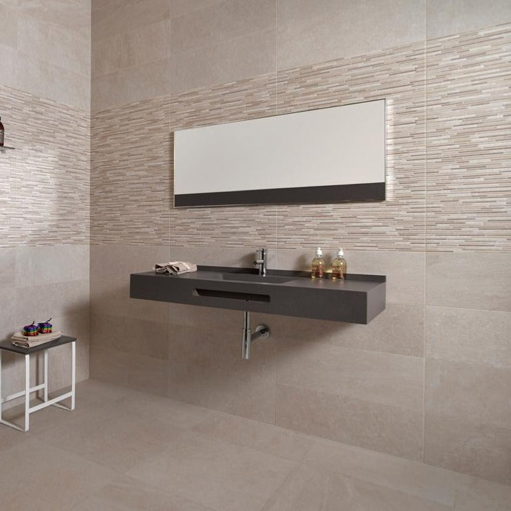 Concept Almond Ceramic Wall Tile 25x70cm